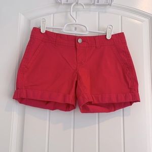 Aeropostale women’s watermelon colored jean shorts. Size 0.